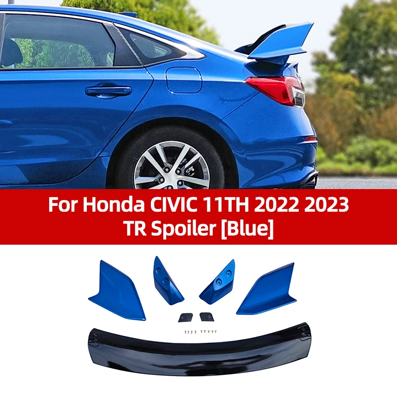 For Honda Civic 11th generation 2022 Style Three Box Versions TR Rear Spoiler Splitter Car Fixed Wind Wing Exterior Modification