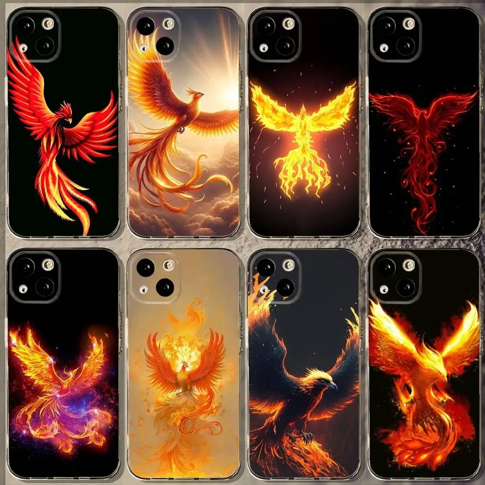 

Red Phoenix Phone Case For iPhone 16,15,14,13,12,11 Plus,Pro,Max,XR,XS,X,7,8 Plus,SE,Mini Soft Transparent Cover