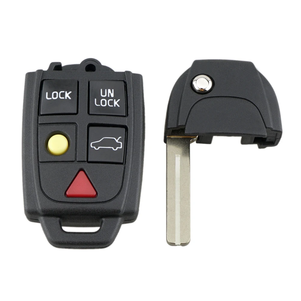 

Автомобильный чехол для дистанционного ключа, сменный 5-кнопочный складной чехол для ключей, черный для Volvo S60 S80 V70 XC70 XC90