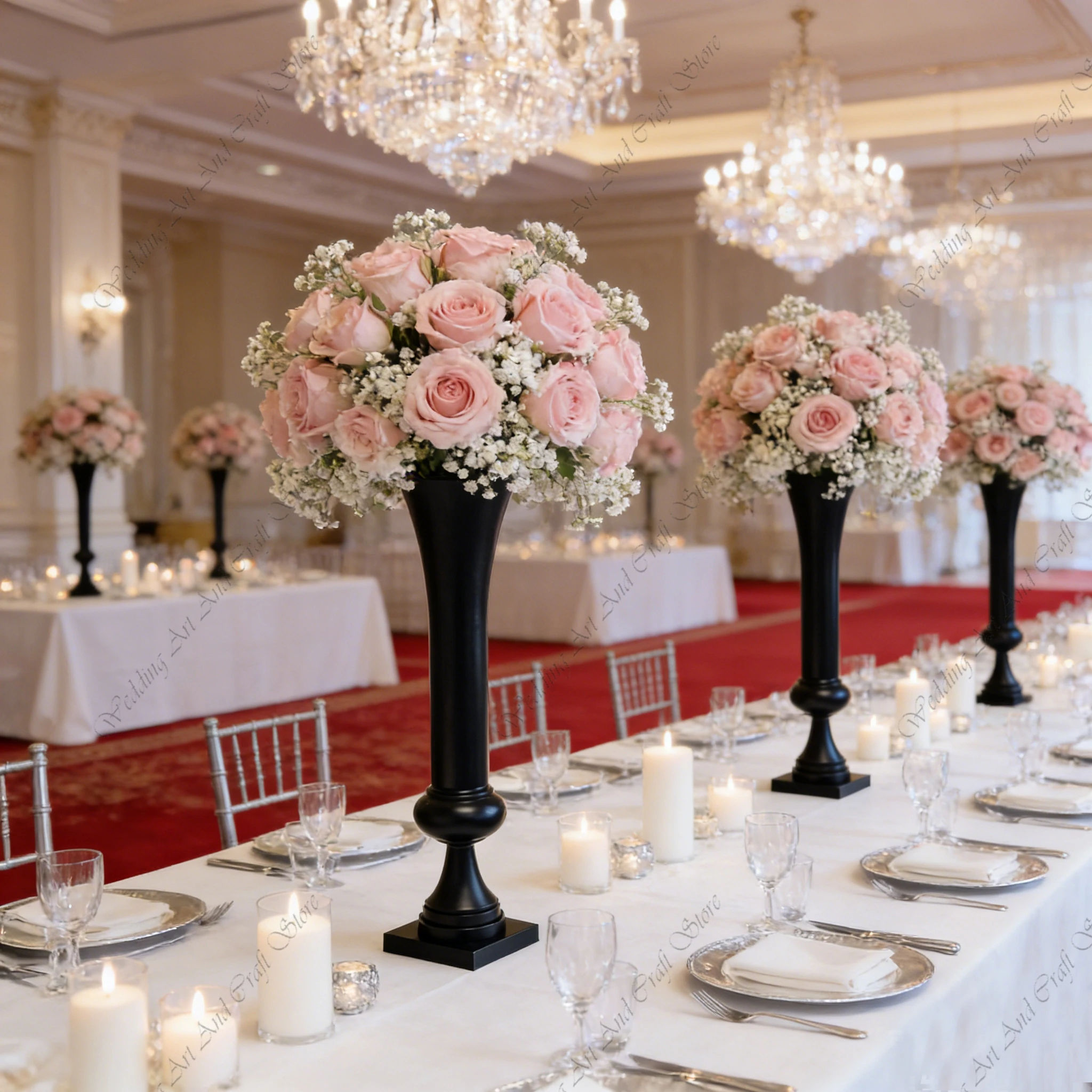 

10 шт. F30, 100 см, настольные подставки для цветов, черные, металлические, высокие, для свадебных композиций, витрины для цветов, ivy758