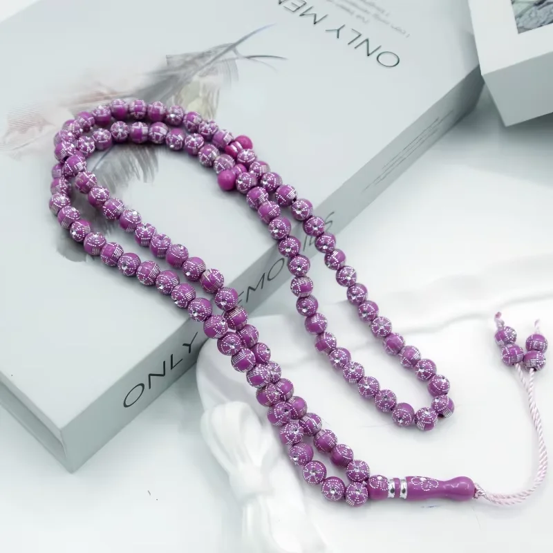 Islamic Worship Tasbih 6mm 99 Beads Muslim Misbaha Prayer Rosary Ramadan Eid Religious Holiday Gift view 6