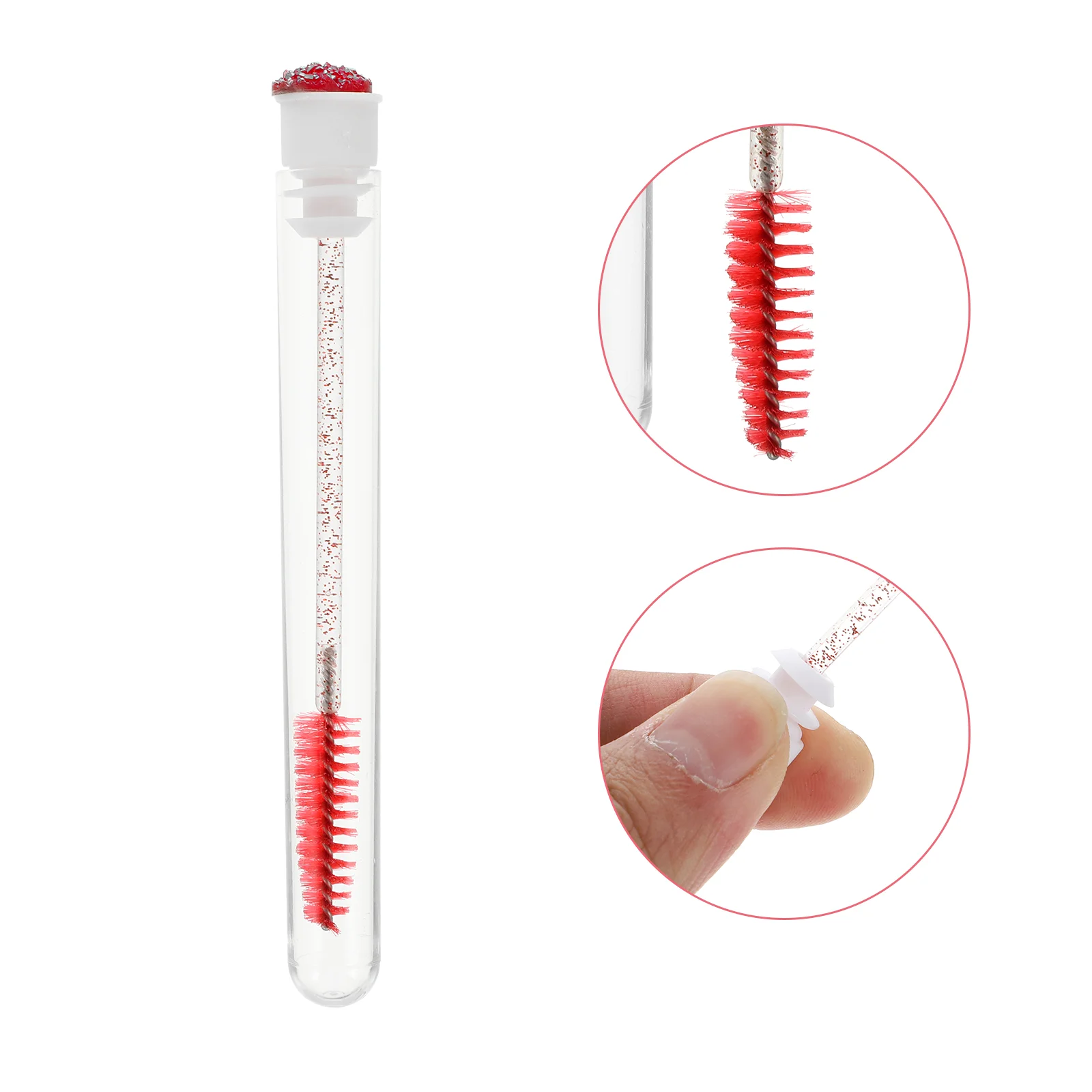 10 Pcs Disposable Diamond Mascara Brush Eyelash Makeup Container Plastic Angled Eyebrow Tube