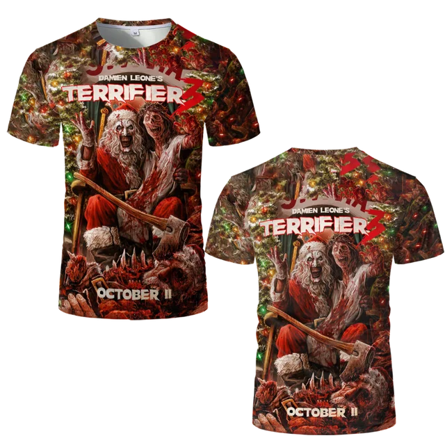 Hot Sale Horror Movie Killer Terrifier 3D Print T-shirts Men Women O-Neck Short Sleeve Boy TShirt Fashion Unisex Casual Tee Top