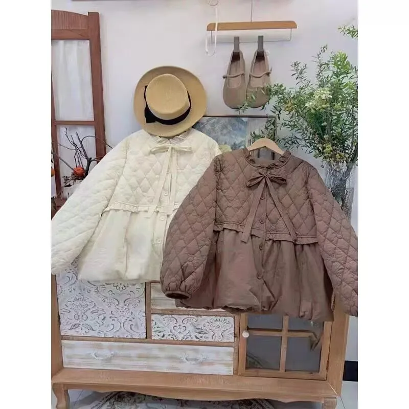 Winter Koreanische Mode Süße Rüschen Quilten Hoodie Mantel Harajuku Frauen Casual Mori Mädchen Kawaii Nette Lolita Rokoko Mantel Parkas