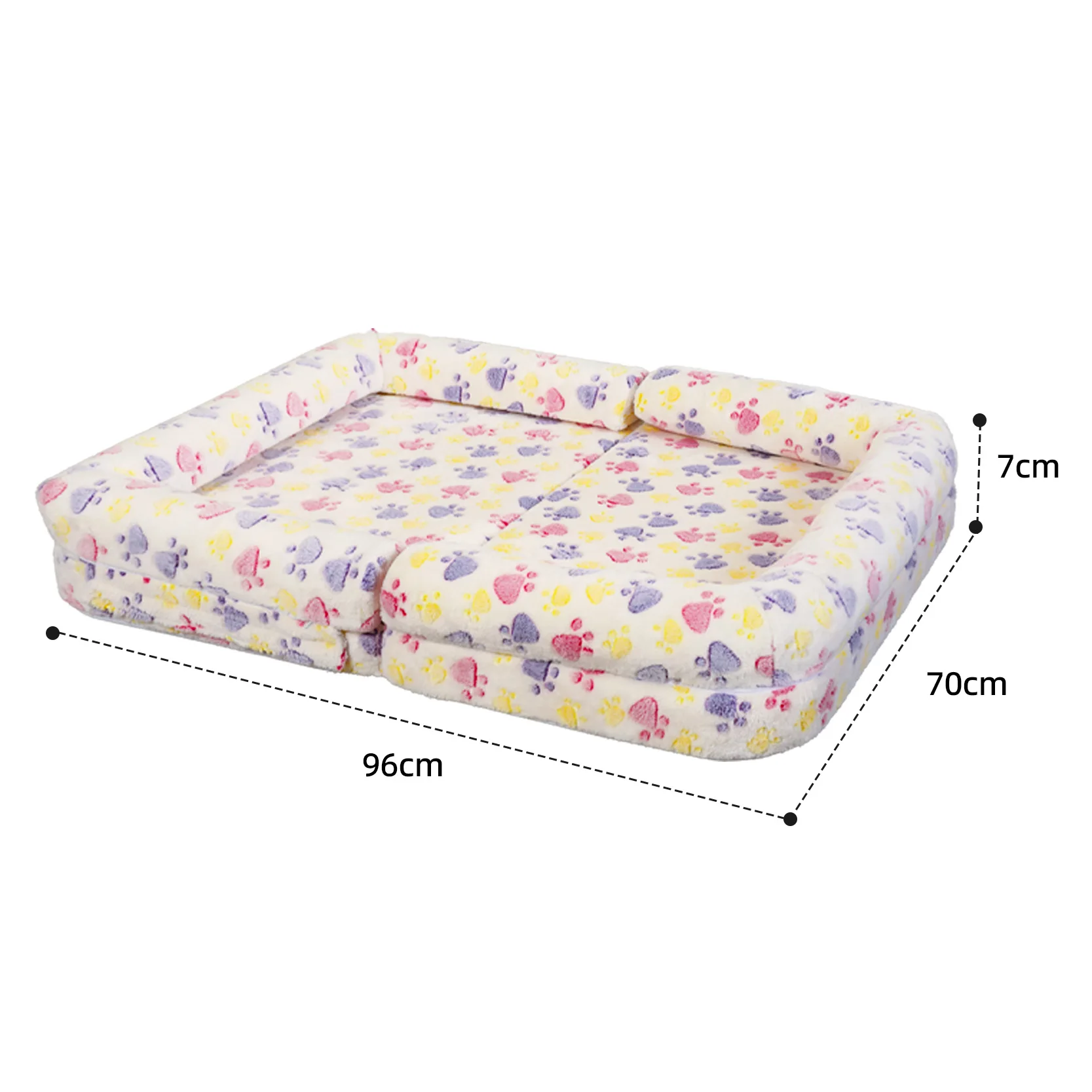 

Multi-Function Detachable & Foldable Pet Kennel Slow Rebound Sponge with Heating & Breathable Features Printed Pattern Dog Mat