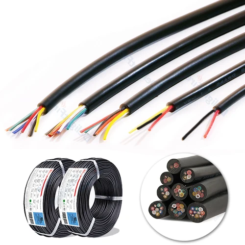 Imagen 1 del producto Cable enfundado multicolor de 2 núcleos, Cable de Audio electrónico para altavoz, tira de Audio LED automotriz, 10, 9, 8, 7, 6, 5, 3, 4 núcleos
