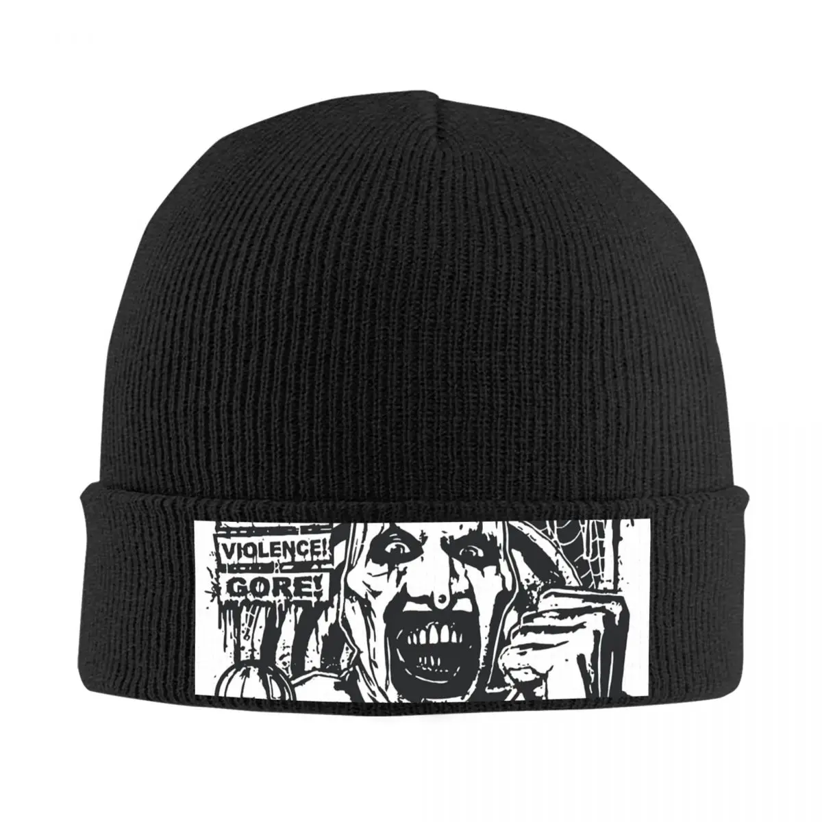 Terrifier Art The Clown Halloween Movie Bonnet Hats Knit Hat Unisex Adult Street Y2K Elastic Beanie Hats Autumn Winter Gym Cap