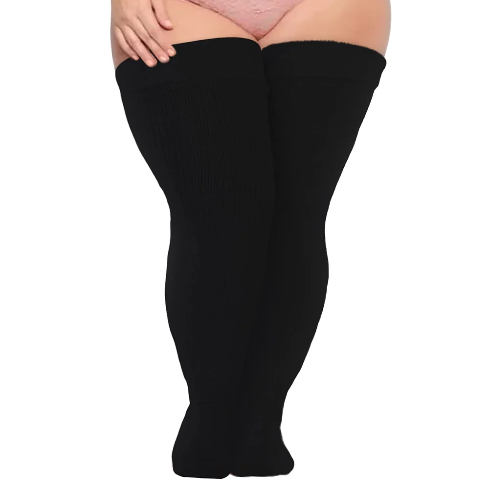 Autumn and Winter Plus-Size Women's Over-The-Knee Socks (Suitable for Thick Thighs) - Widened and Lengthened Thick Knitted Socks
