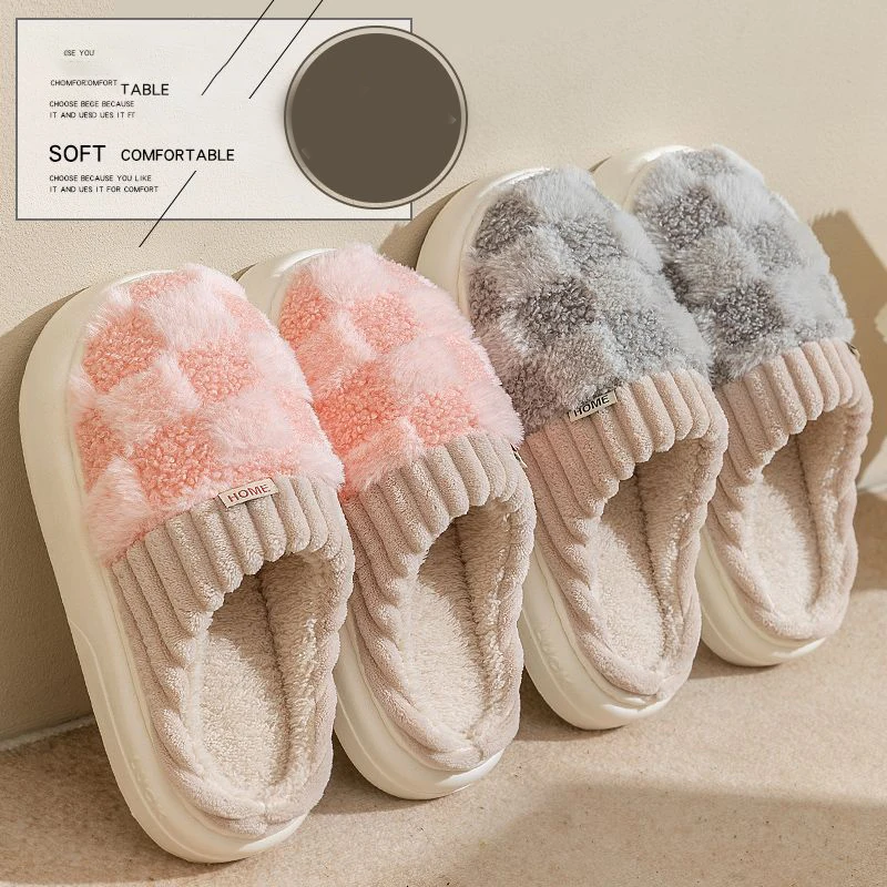 

Plush Couple Slippers with Thick Sole | Ultra-Soft & Extra Warmth Indoor Shoes for Women and Men (2025 Winter)