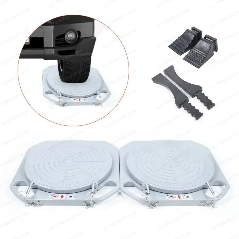 2 Pcs Wheel Car Truck Front End Wheel Alignment Turntable Turn Plate Tool 360° Rotating