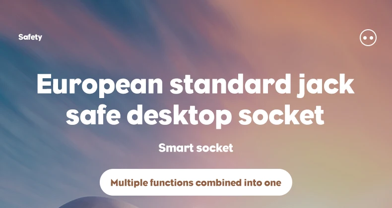 EU-Stecker Mehrfachsteckdose mit 2m Verlängerungskabel, Elektrische Steckdose mit Smart-USB, Überspannungsschutz und Netzwerkfilter für Zuhause und Büro – Detail 3
