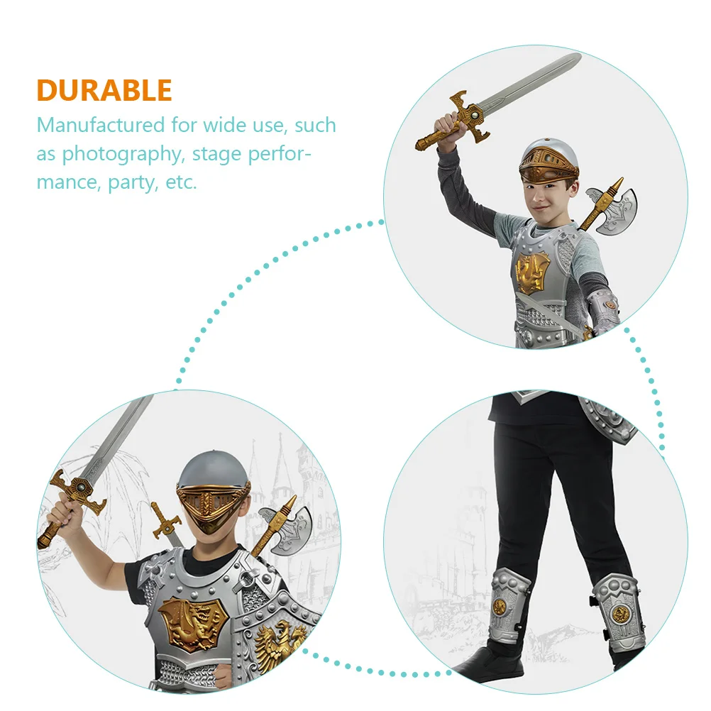 

1 set 1 Set Knight Costume Rider Clothes Armor Outfit For Boys Cosplay Party Halloween Role Play Performance Sword Props