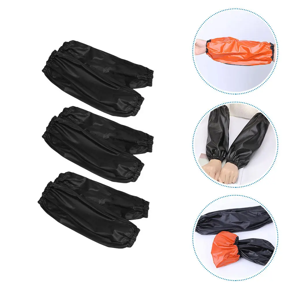 

3Pairs PVC Oversleeves Waterproof Oilproof Arm Sleeves for Kitchen Cleaning Cooking Gardening Painting Home Use Reusable Arm