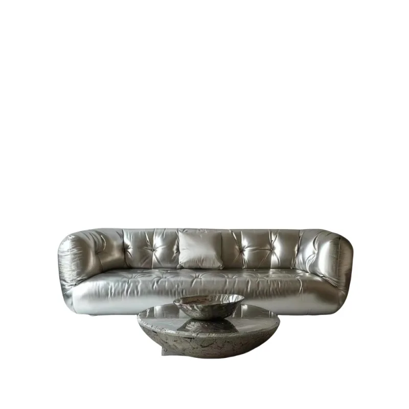 Niche studio photo studio store lobby pearlescent leather sofa