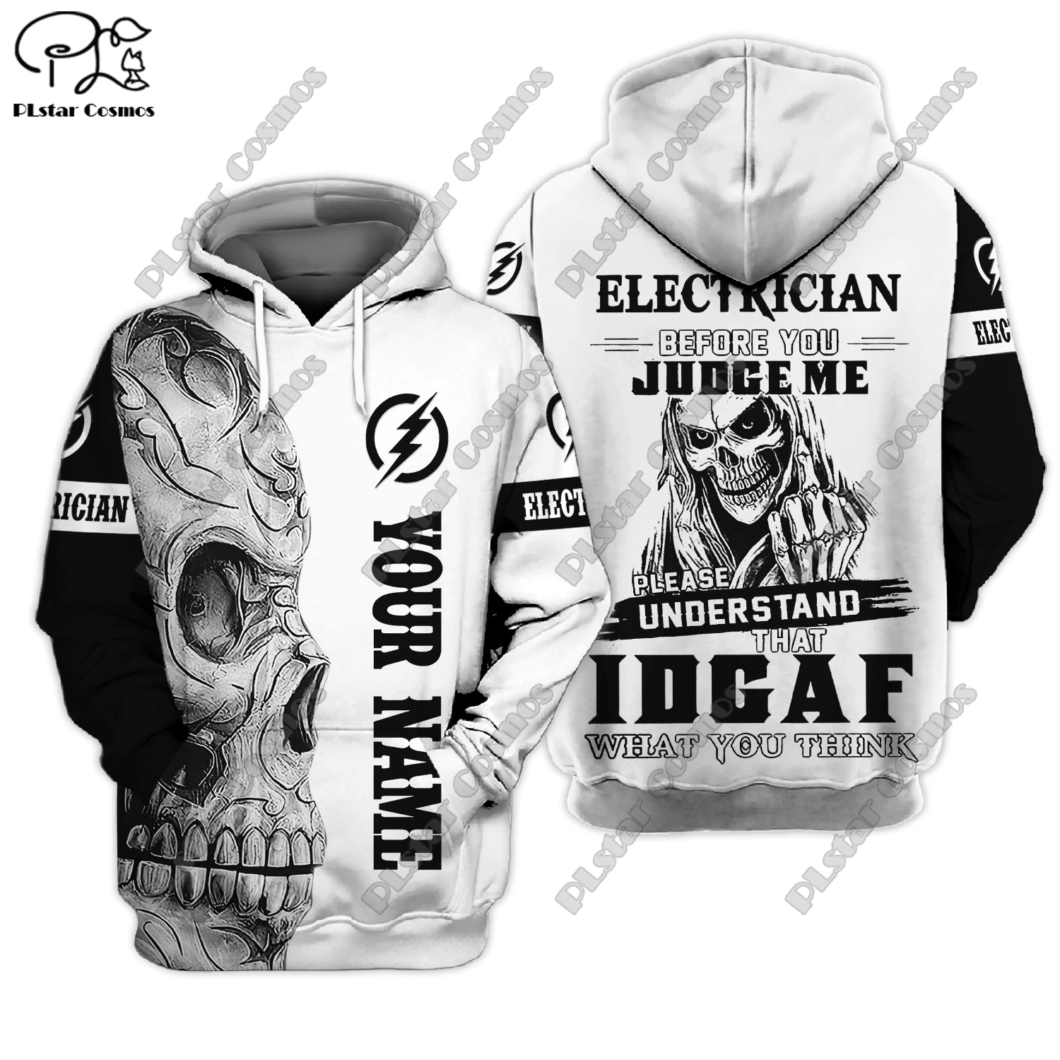 New 3D printed customized name electrician hoodie/sweatshirt/zipper hoodie/T-shirt/jacket for men /women street casual wear D-4