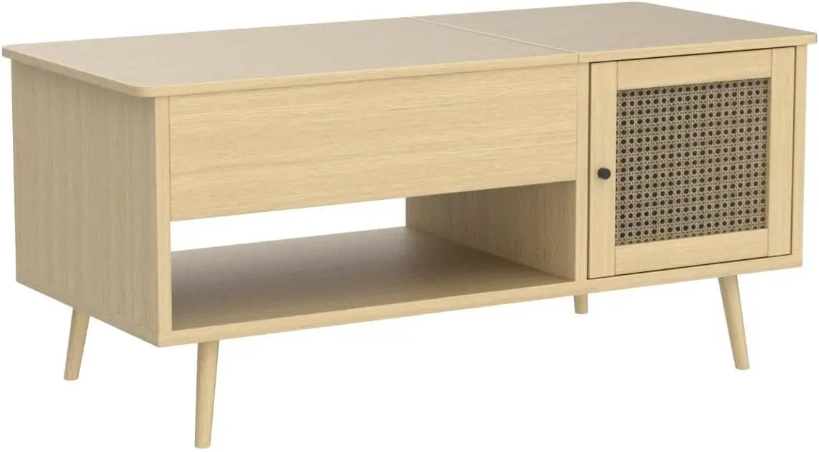 Coffee Table with Hidden Compartment, Big Storage Space and Adjustable Storage Shelf Lift Tabletop Dining Table