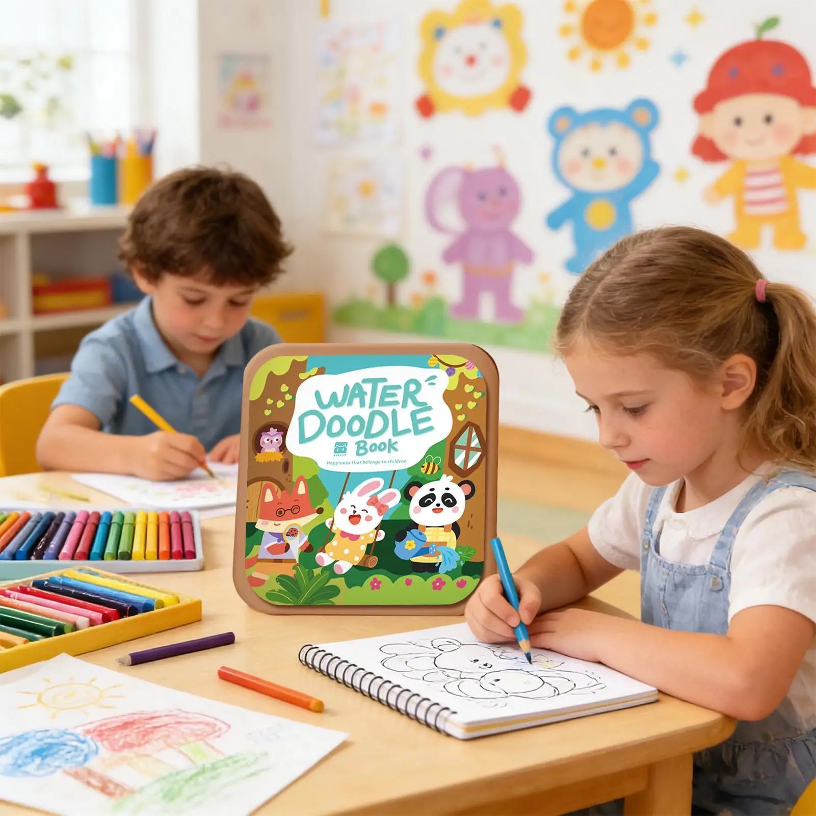 Water Paint Book Reusable Doodle Coloring Workbook Watercolor Workbook For Boy Girl Kids Adult Student Artist Beginner Youth
