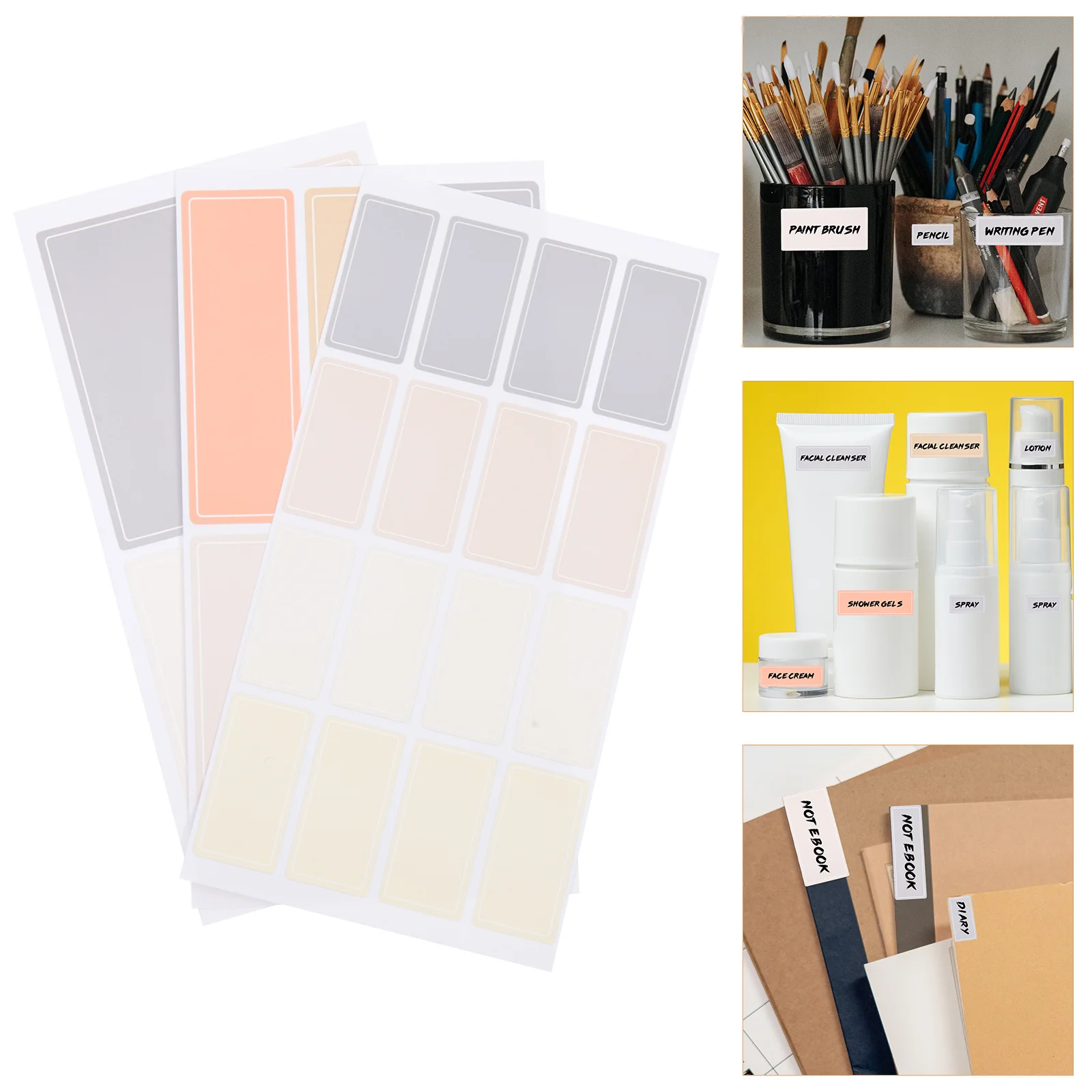 130 Pcs Waterproof Stickers Date Name Writable Label Locker Tags Small