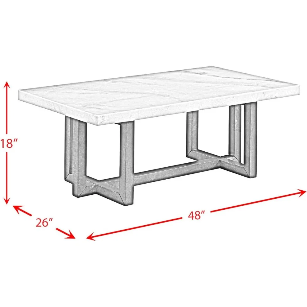 Meyers-mesa de centro Rectangular de mármol, peso del producto 101, dimensiones del producto 26x48x18, origen Vietnam