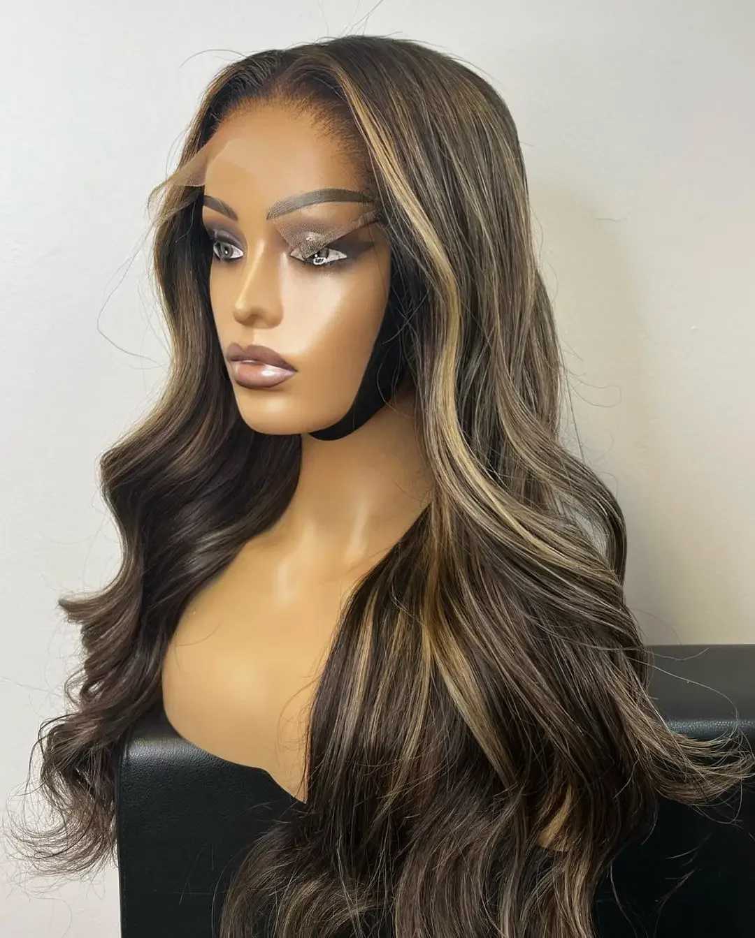 

Highlight Blonde Glueless 200Density 5x5 Silk Base Wave 26‘’ Jewish Human With HD Lace European Hair Preplucked BabyHair