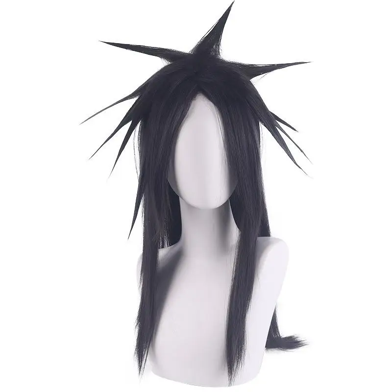 NARUTO Uchiha Madara Anime Cosplay Wigs Black Reverse Style Wig 50CM Long Hair Heat-Resistant Wig For Men Women