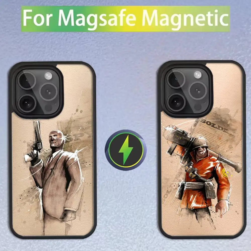 

Team F-Fortress 2 Game Phone Case For iPhone 16,15,14,13,12,11,Pro,Max,Plus,Mini,SE Magsafe Magnetic Wireless Charging