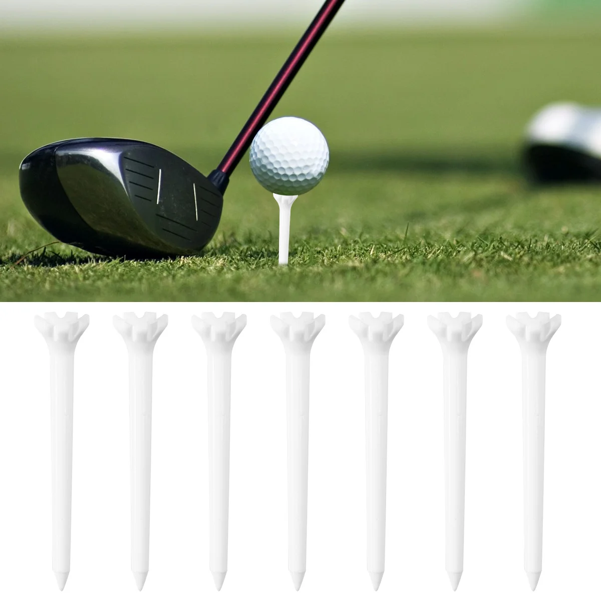 

100Pcs 70Mm Golf Tees Heavy Duty Plastic Tee Pegs Not Easy to Break Pitch Fork Tool Training Supplies for Sports Enthusiasts