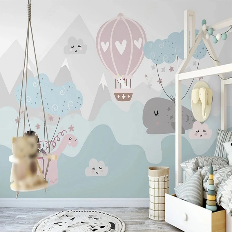 

MU8557 фреска мультфильм воздушный шар и звезды обои для детской комнаты украшение дома настенная бумага настенное покрытие фреска