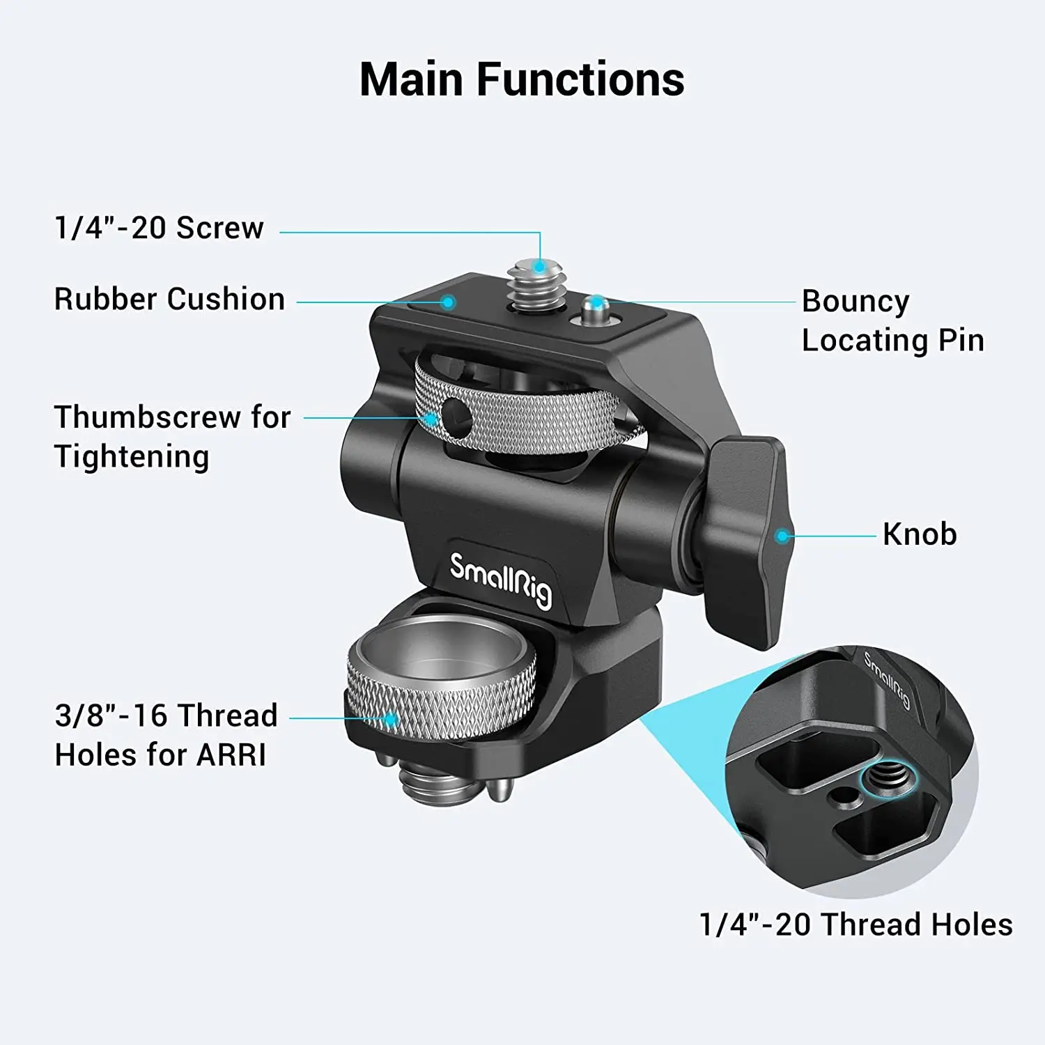 SmallRig Swivel and Tilt Adjustable Monitor Mount with ARRI-Style Mount For SmallHD for Blackmagic Monitor Screen Mount 2903