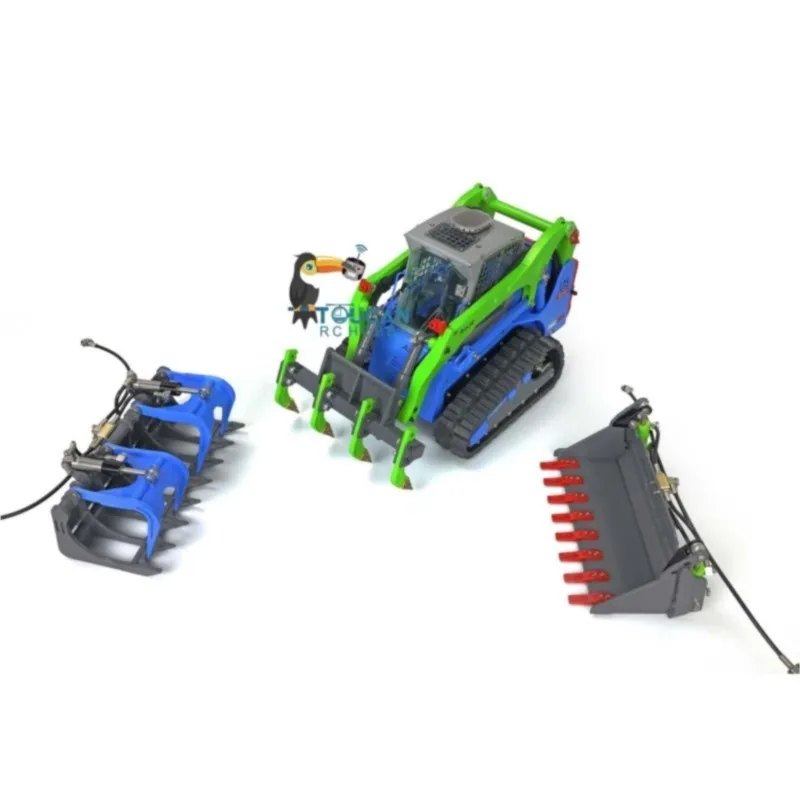 1:14 Lesu Lt5 Hydraulic Tracked Skid-Steer RC Loader Gripper Scarifier Assembled Painted Truck Toy For Adult Thzh1290