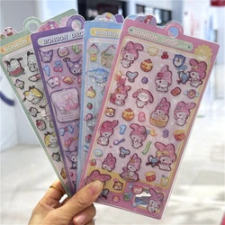 Sanrio My Melody Kuromi 3D Relief Fun Stickers Gemstone Stickers Children's Cinnamoroll Princess Acrylic Gemstone Stickers