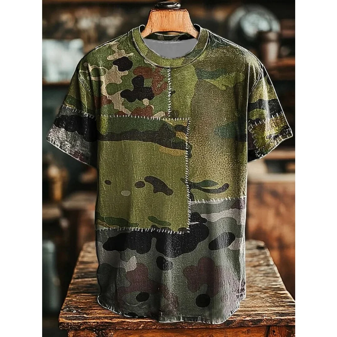 Vintage Aged Rust Crackle Printed Man T Shirt Fashion Art Abstract 3D Printed T-Shirt Casual Short Sleeve Funny Men's Clothing