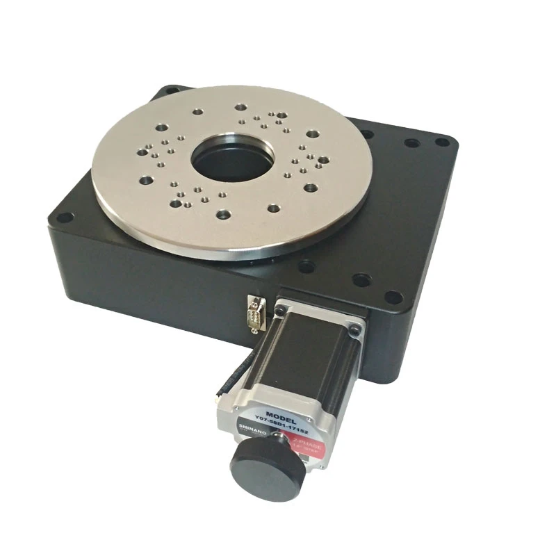 Hoge Precisie Elektrische Roterende Tafel 360 Graden Rotatie, Wormwiel, Indexering Plaat, Verhouding 180:1