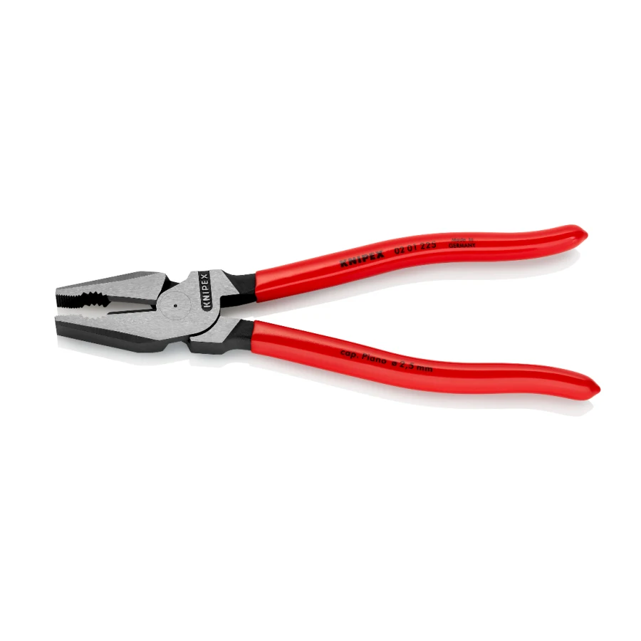 Экономичные плоскогубцы KNIPEX с высоким рычагом, 0201225, полированная головка с захватными зонами для плоских и круглых материалов