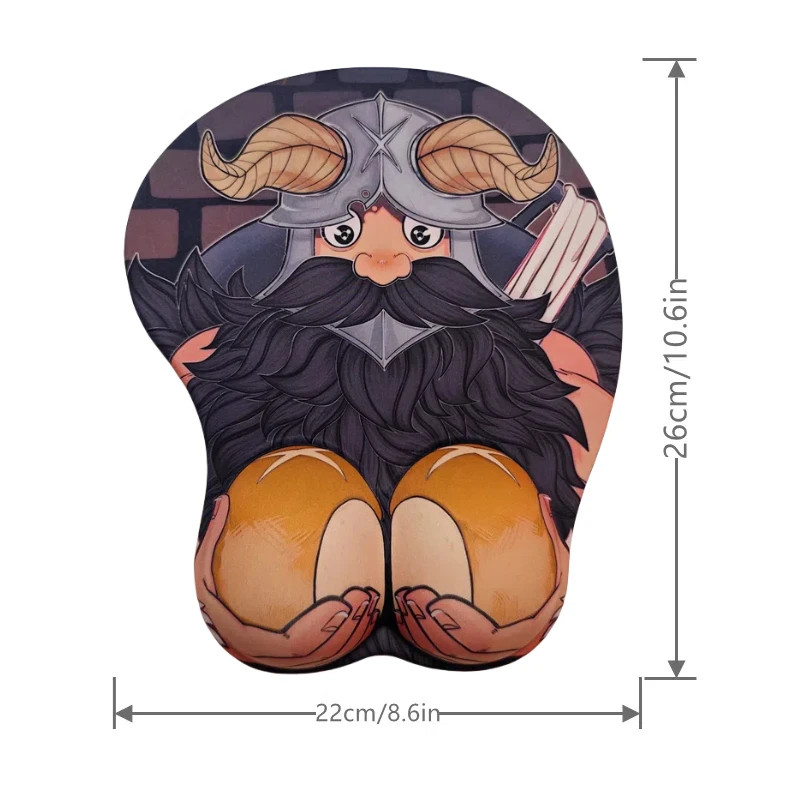 Anime Senshi Funny 3d Mouse Pad Spoof Game Table Mat Cute Man Wrist Rest Silicone