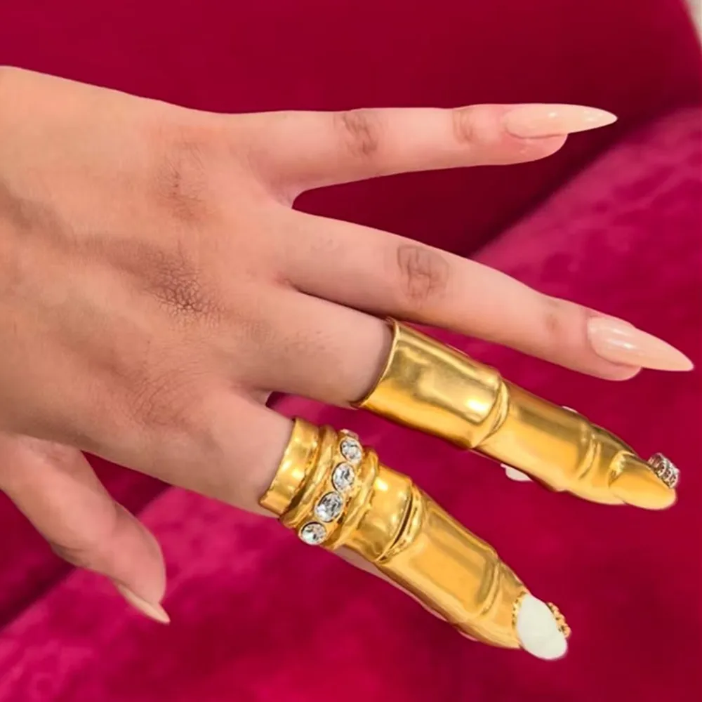 Anillo abierto articulado de aleación de Metal exagerado para mujer, joyería de moda, Boutique, accesorios de anillo Punk para niña, 1 ud.