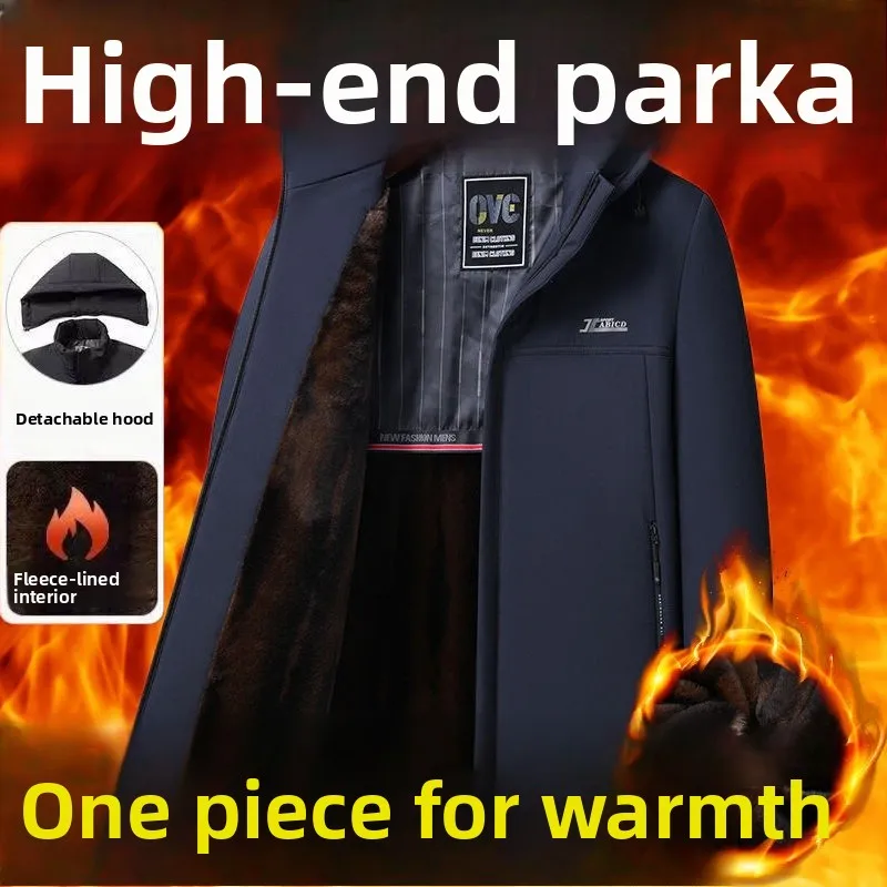 

Gold Mink Velvet Thiened Men's Cotton Jaet Busin Sle Long Faion Urban Dad Coat Winter Warm Sli Ci Banquet