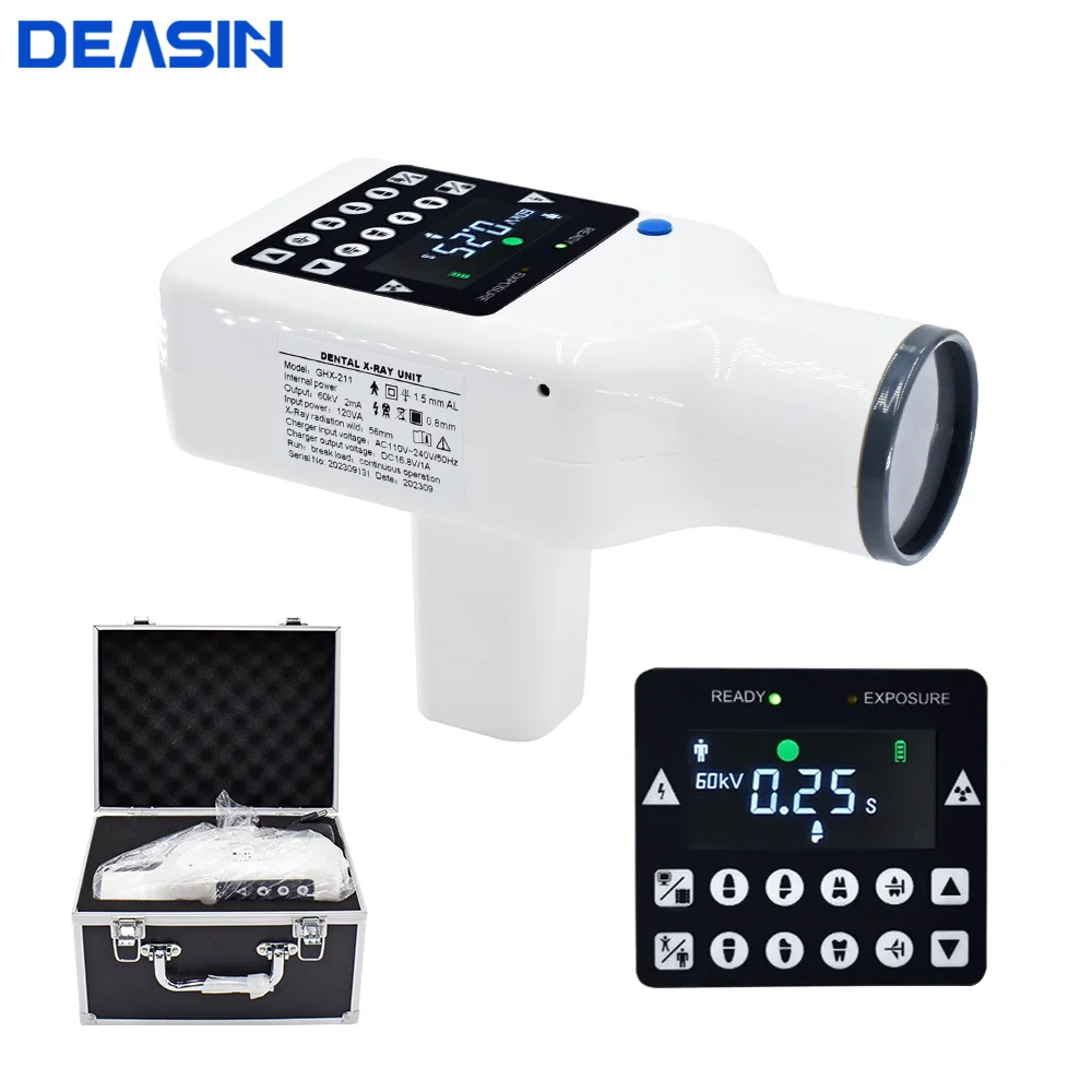 Dental X-ray Machine High Frequency X Ray Unit Compatible with Digital Portable Sensor X-ray Film Dentistry Lab Equipment