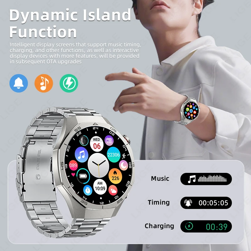 Relojes inteligentes LIGE completamente táctiles ECG monitoreo del ritmo cardíaco reloj inteligente con esfera 3D para mujer reloj inteligente deportivo monitoreo de salud Fitness