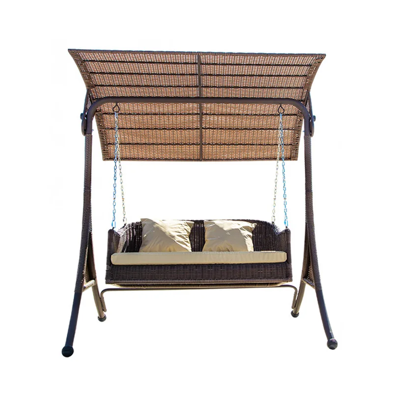 

Outdoor swing wrought iron swing rocking chair garden three-person hanging chair villa scenic outdoor balcony courtyard double