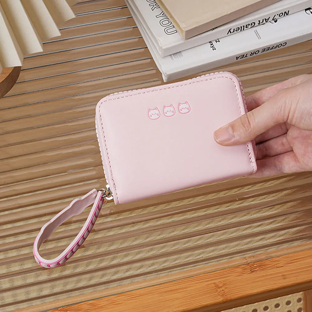 Fashion Dopamine-Colored Women's Wallet Short Card Case Mini Purse For Compact Coin Storage For Outgoing Shopping Little Bear