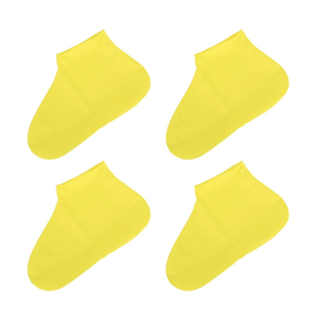 

2pcs 2 Pairs Thickened Rain Boots Covers Reusable Overshoes Waterproof Safety Emulsion Travel Men Women Shoe Protector Labor