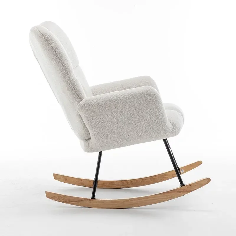 Nordic Home Guest Bedroom Single Lamb Fleece Balcony Leisure Bedroom Nap Rocking Chair