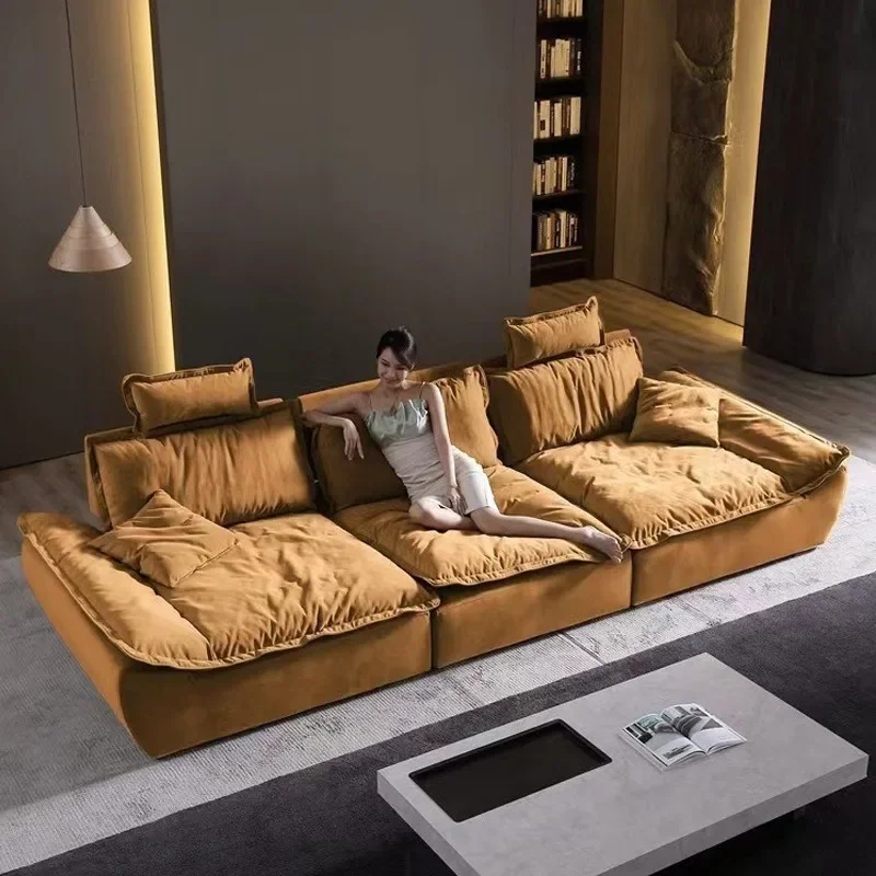 Super deep sitting wide cat scratching sofa living room simple movable adjustment high backrest fabric sailing sofa