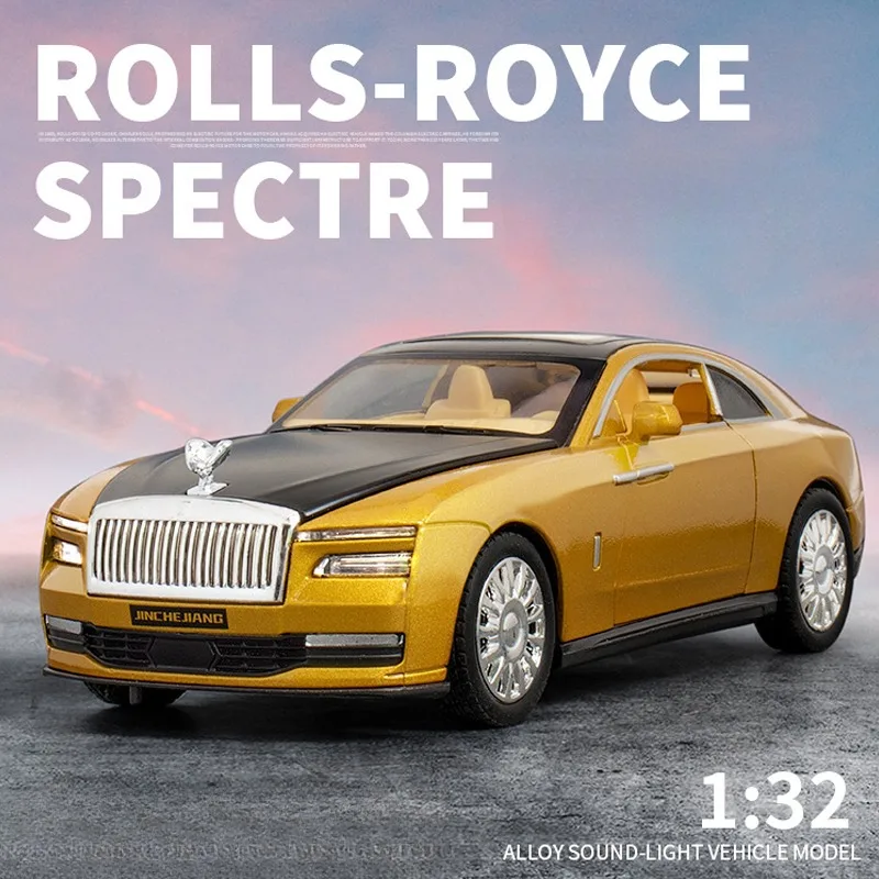 

Коллективная модель автомобиля 1:32 Rolls Royce Spectre Simualtion из сплава, коллективная миниатюрная машинка из литого металла со звуком, игрушечный подарок для мальчика