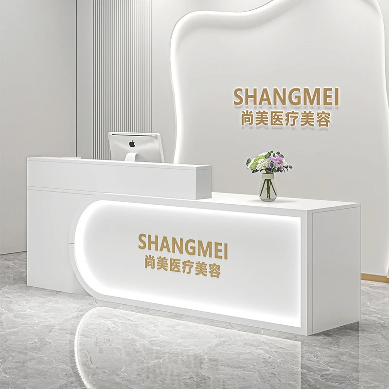 Creative Reception Desks Recepcja customized Aesthetic Beauty Salon Reception Desk Drawers Do Salonu Urody Office Furniture