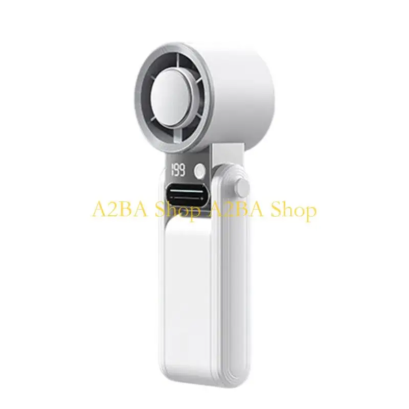 A2BA Rechargeable Handheld Fan with Cold Compress Digital Display For Outdoor Travel