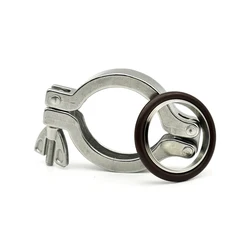 Sanitary Vacuum Quick Clamp - 304 Steel High-Sealing FKM O-Ring With/Without Bracket KF10/KF16/KF25/KF40/KF50 Easy Installation