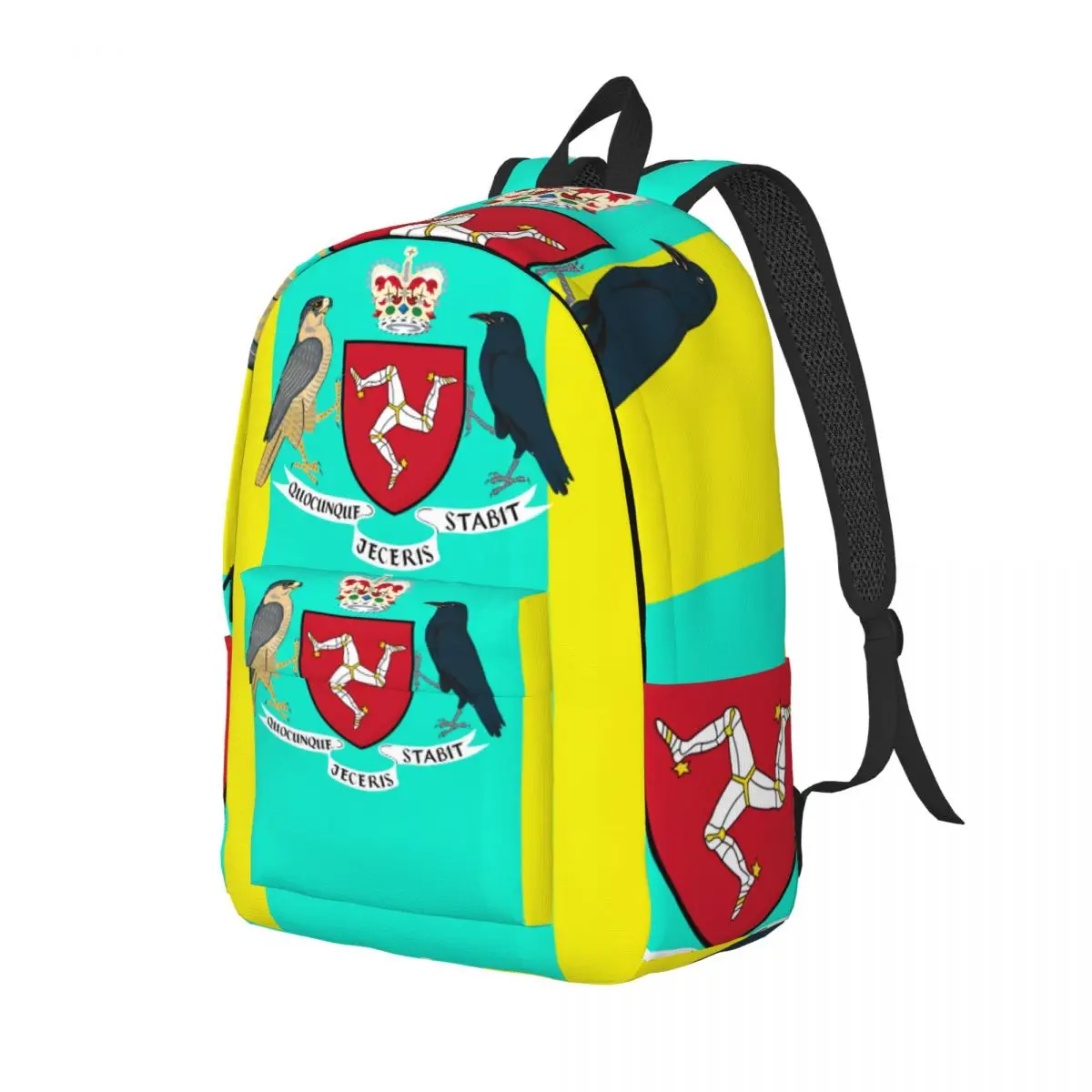 Knapsack Together Retro Washable I-Isle Of Man High School Students Birthday Portable Daypack Hiking