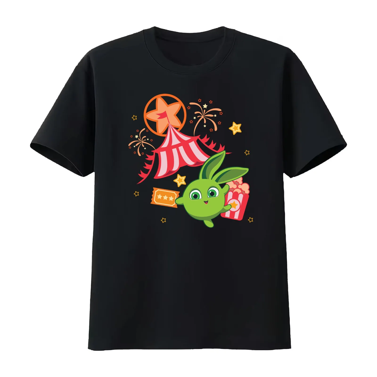 Sunny Bunnies - Hopper At the Circus! T-Shirt Summer Casual Cotton Tee Oversized Streetwear Tops Vintage Graphic Print